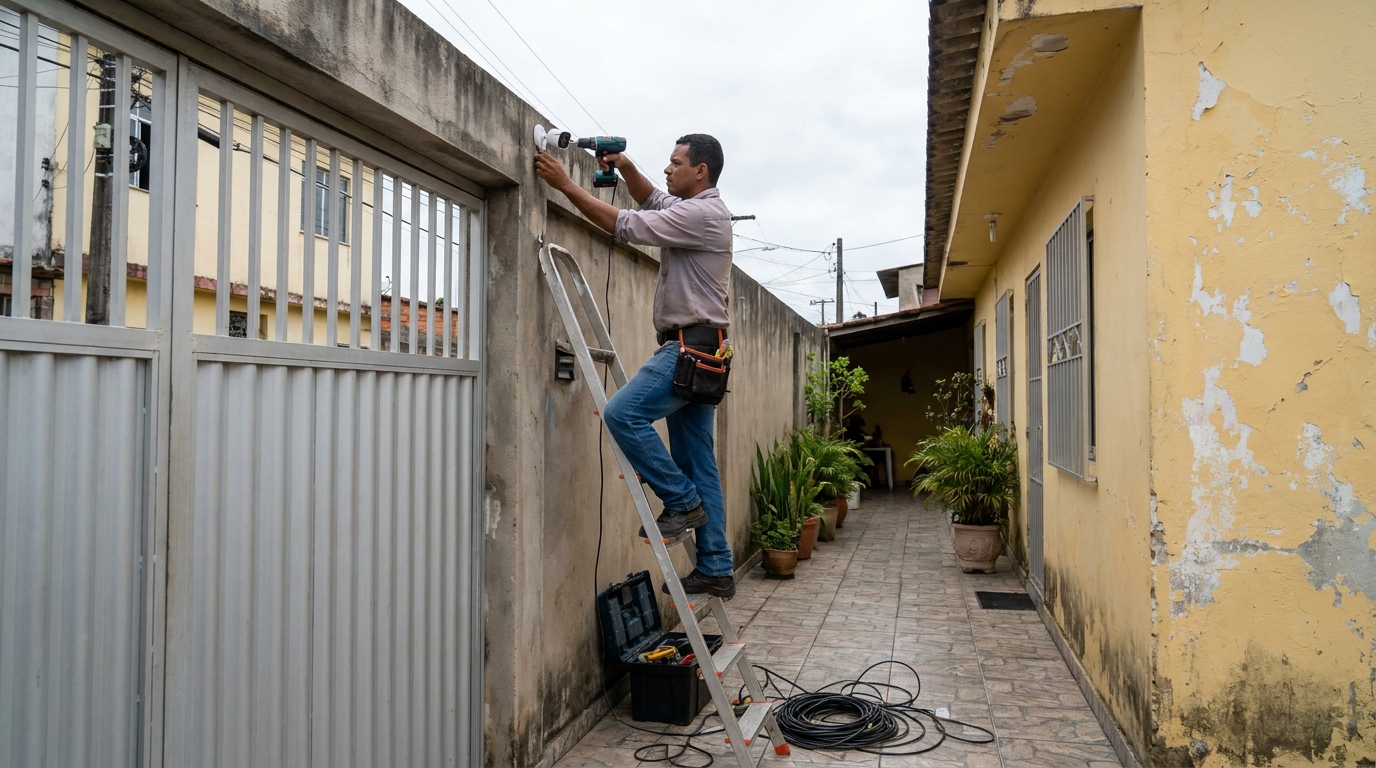 Passagem de cabeamento em Juiz de Fora‑MG